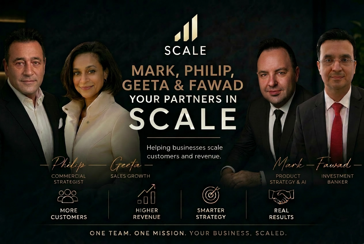 Mark, Philip, Geeta and Fawad — Your Partners in Scale
